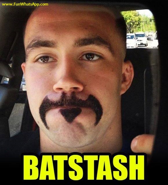 Batstash - Funny Batman Logo Moustache 