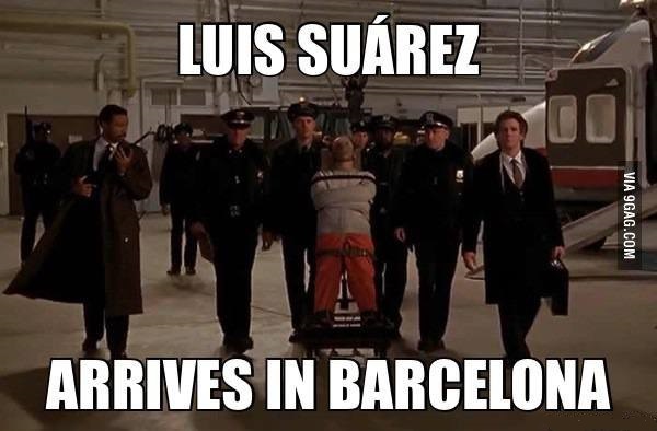 Luis Suarez Arrives In Barcelona - This Is Why I Bite People - Luiz Suarez in FIFA World Cup 2014