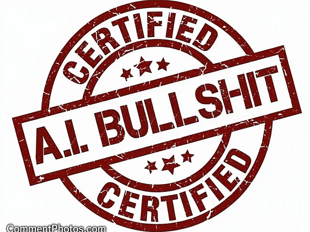 Certified AI Bullshit - AI Photo Video - Artificial Intelligence - Certified AI Bullshit - AI Photo Video - Artificial Intelligence