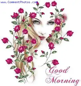 Good Morning - Face with Flowers