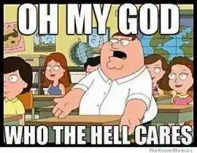 Oh My God - Who the hell Cares Cartoon