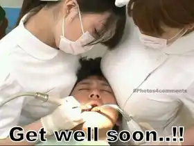 Get Well Soon - Funny Dentist Doctors Nurses Between Breasts
