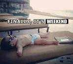Finnaly Its Weekend - Funny Baby Lying in Beach Taking Rest