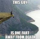 This guy Is One Fart Away From Death