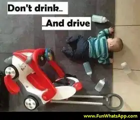 Dont Drink and Drive - Funny baby cycle accident with drinking milk bottle