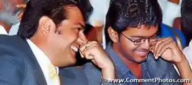 Thala Ajith and Ilaiyathalapathy Vijay Laughing Togethor -  Actors Friendship